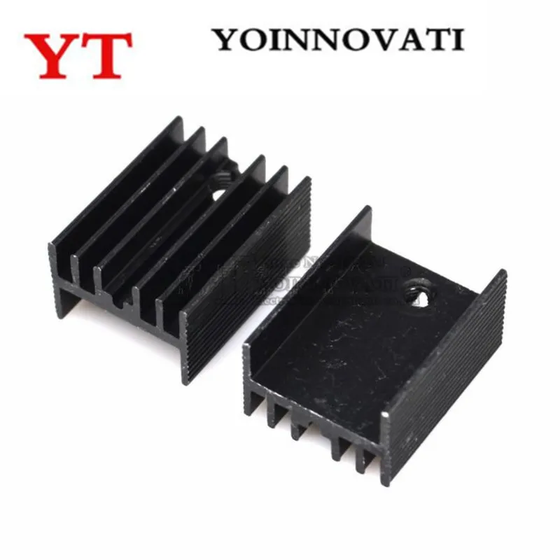 10 sztuk Aluminium TO-220 Radiator do 220 Radiator tranzystor Radiator TO220 chłodnica czarny 20*15*10MM