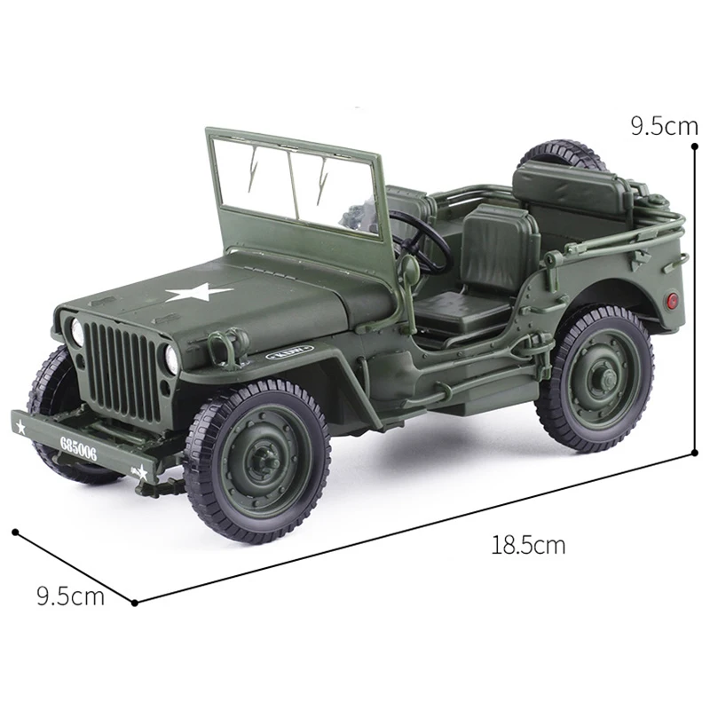 1:18 Tactical Military Model Old World War II Willis GP JEEPS Military Alloy Car Model Toys Gifts Boy Vehicles