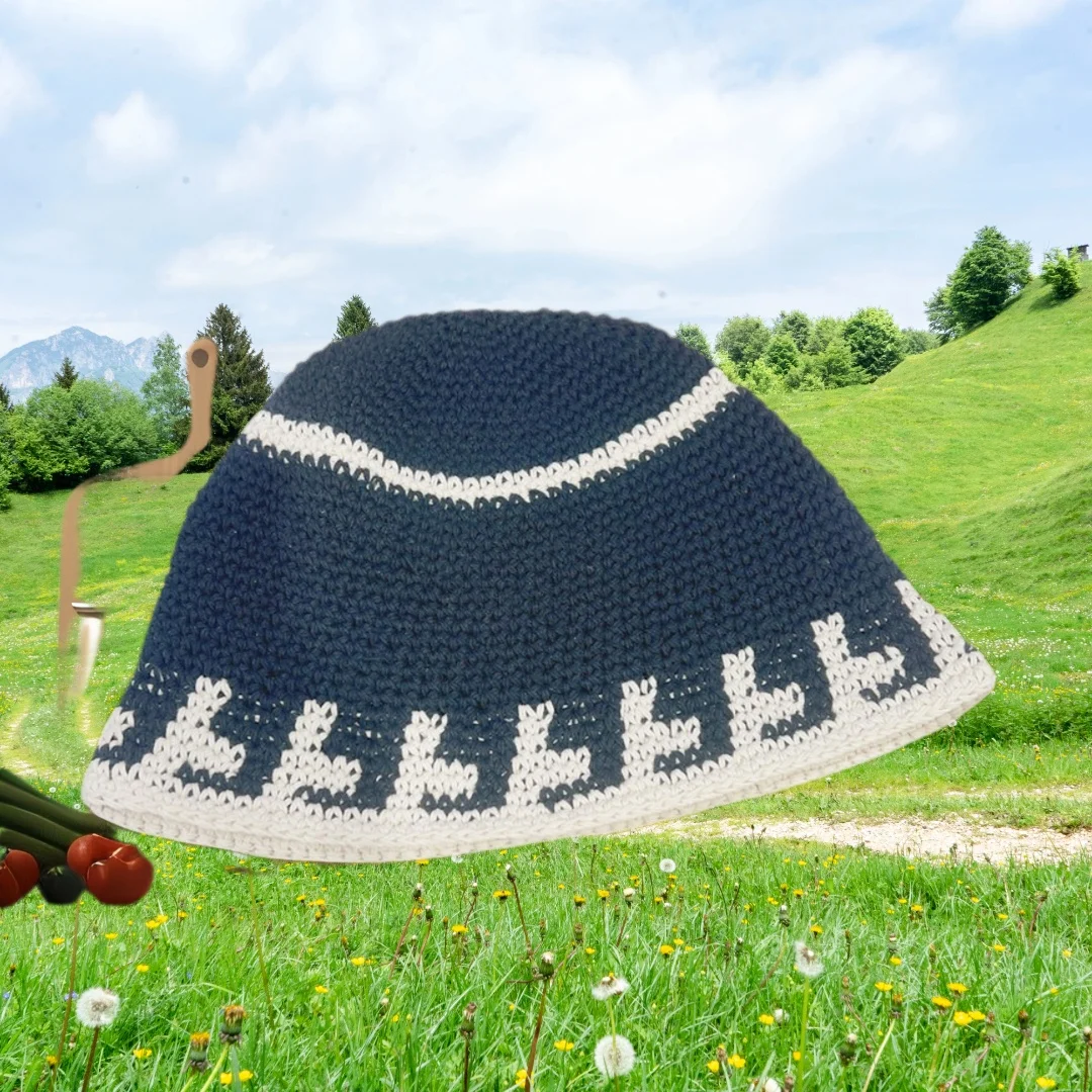 

Retro Knit Bucket Hat Street Style Breathable Openwork Design for Men Women Outdoor Cycling Sun Hat Fashion Headwear