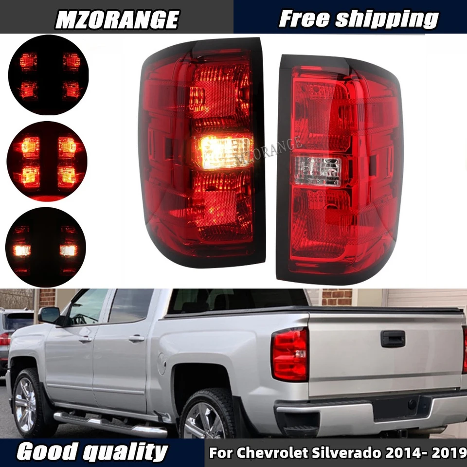 Luz De Freno Trasera Lado Izquierdo Para Chevy Silverado 1500 2014-2019, Cromo Y Rojo Con Garantía