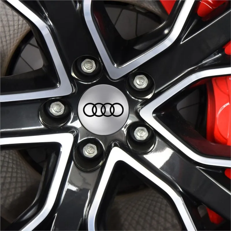 56/60/65mm 4PCS Car Wheel Center Covers Sticker Hub Caps Decoration Decals For Audi S Sline A1 A2 A3 S3 S6 Q3 8V A6 C7 A5 Q5 A1