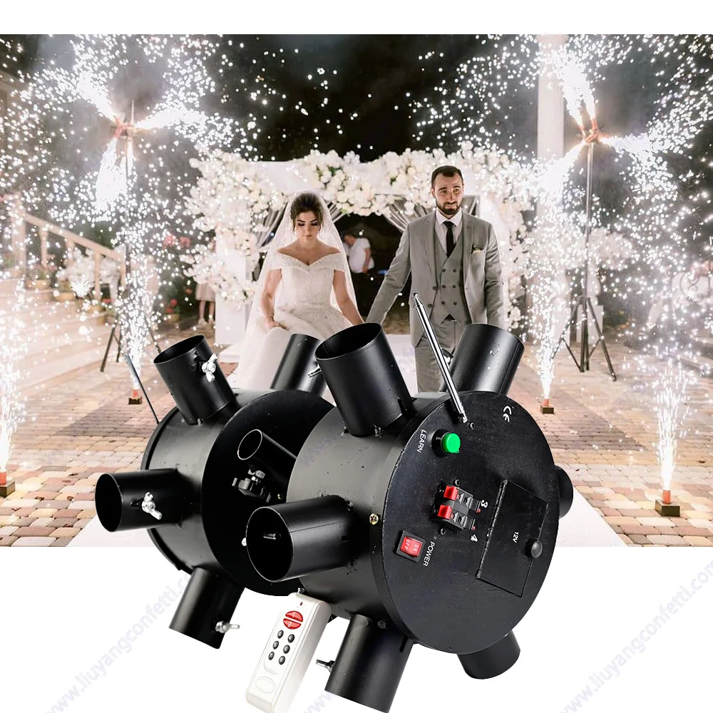 Cold Spark Fountain Stage Effect Machine Party Wedding Gender Reveal Proposal Valentine Windmill Wireless Remote Control Wheel