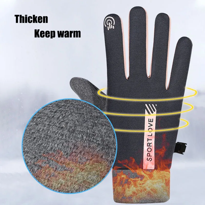 Winter Gloves Women Cycling Bike Thermal Fleece Cold Resistance Wind Waterproof Bicycle Warm Outdoor Running Skiing Mittens