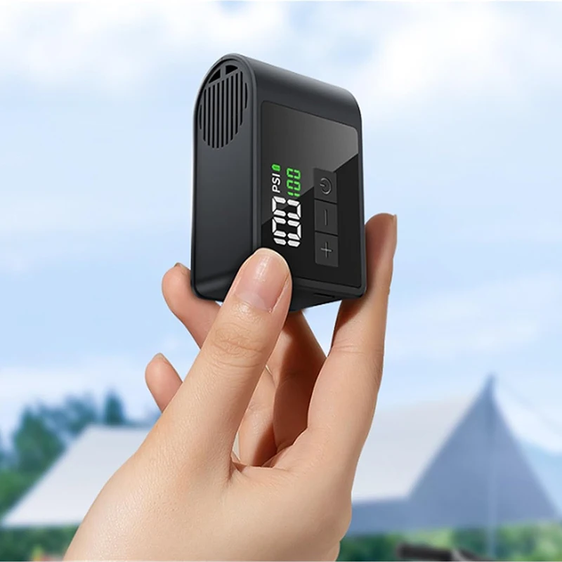 

Mini Electric Air Pump for Bike Cordless Tire Inflator with Screen Pressure Gauge Fast Charging 120PSI Powerful Air Compressor