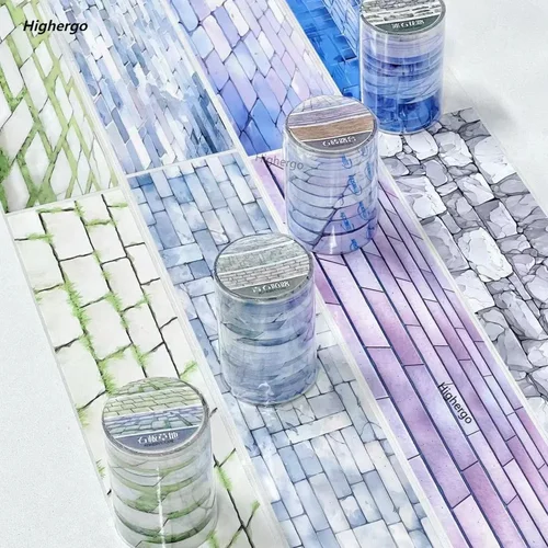 2m/rollo de cinta PET de carretera, adhesivo decorativo para mascotas, cinta Washi para construir paisajismo, pegatinas para álbum de recortes, diario, papelería estética