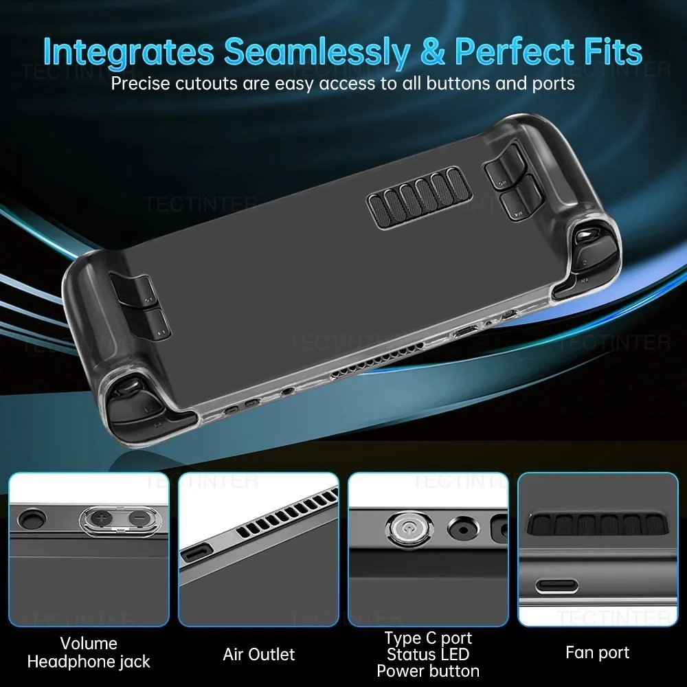 Transparent TPU Case Shell Compatible with Steam Deck Host Anti-drop Protective Cover Back Sleeve For Steam deck Accessories
