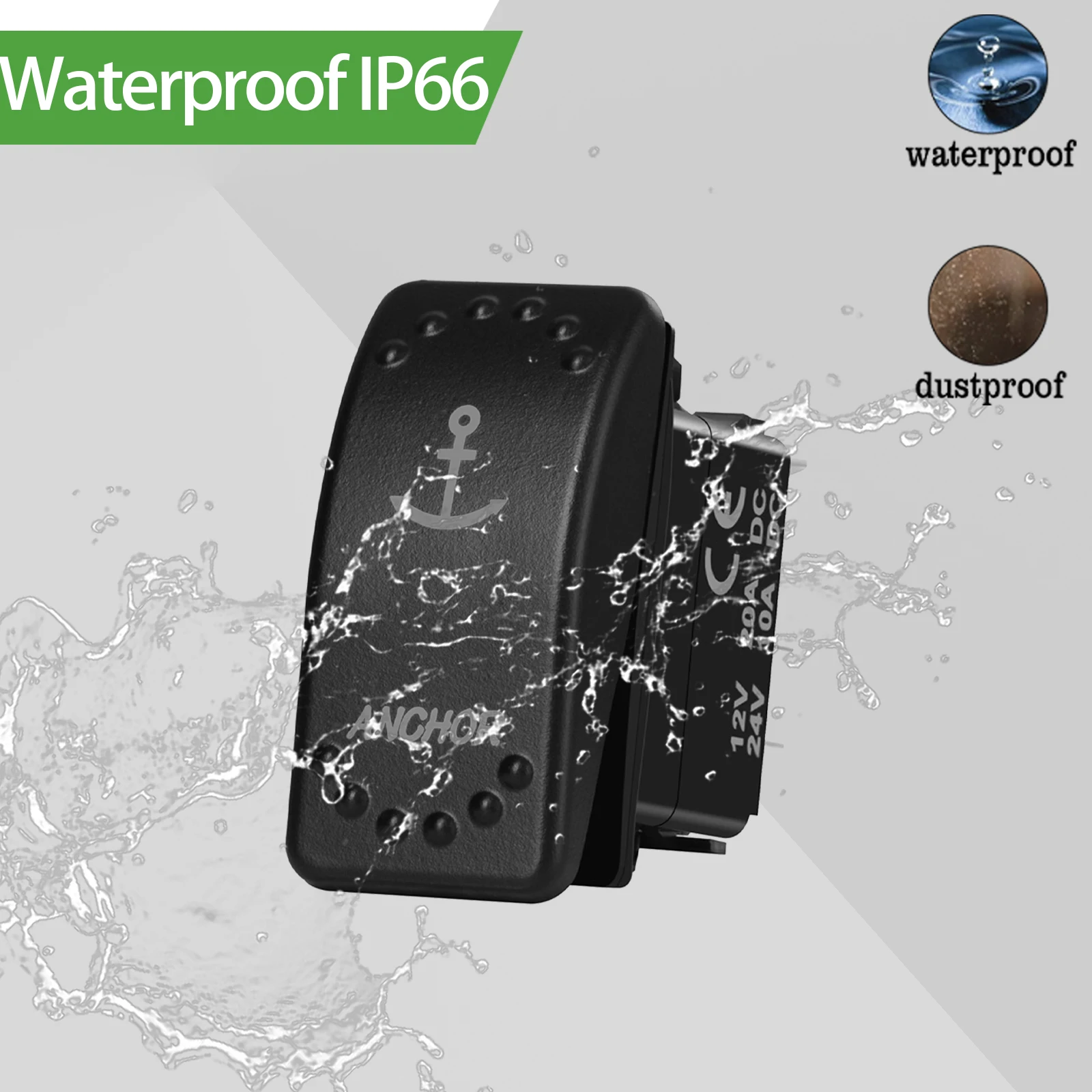 12 فولت 20A قارب سيارة الروك التبديل ON OFF / ON OFF ON تبديل التبديل الأخضر عمود إضاءة Led مرساة كشاف ضوء لشاحنة ARB كارلينغ نارفا 4x4