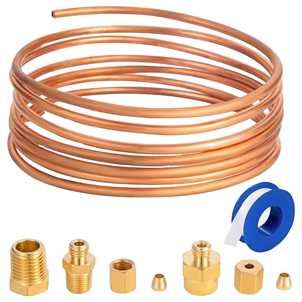 

72 Inch Mechanical Oil Pressure Gauge Tubing Kit Copper Mechanical Oil Pressure Gauge Line Tubing Kit 1/8 Diameter