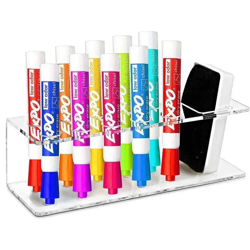 10-hole High-quality Transparent Acrylic Storage Rack Easy To Store Office Stationery Marker Scratch-resistant and Easy To Clean