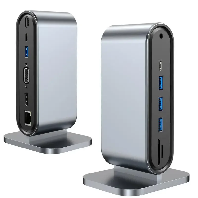 Stacja dokująca 12-w-1 USB-C, hub USB typu C, rozdzielacz USB, HDMI 4K/LAN 100M/USB3.0 5Gbps/VGA 1080P/PD100W — zdjęcie produktu 7