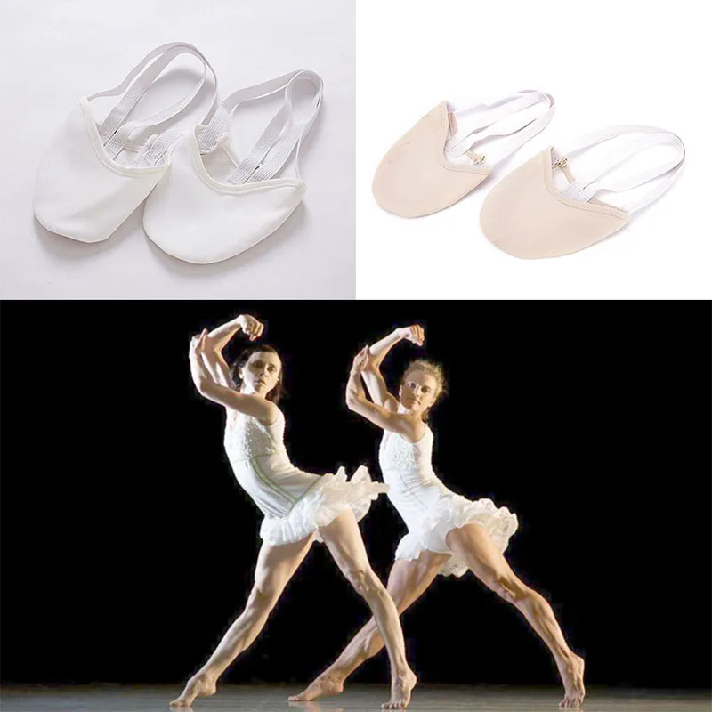 New Ginastica Elastic Dance Shoes White Nude Color Rhythmic Gymnastics Shoes Half Socks Ballroom Art Gym Accessories 1pair