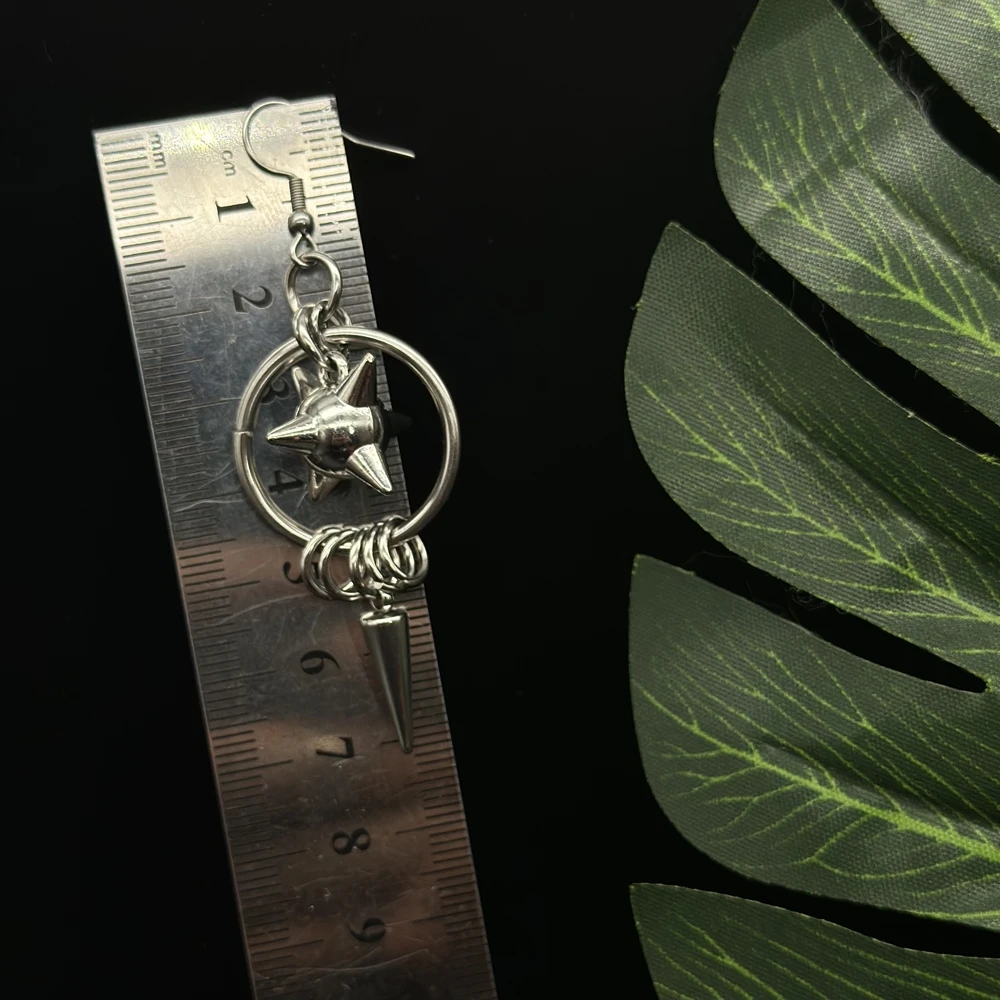 القوطية الجرونج هوب فلايل الصولجان الصباح ستار أقراط للنساء اليدوية Y2k الشرير القرون الوسطى سبايك الكرة استرخى أقراط