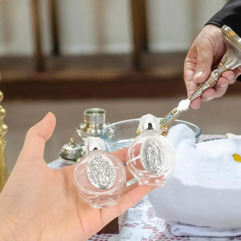 SN Refillable Portable Cosmetic Packaging Empty Bottle Empty Holy Water Jesus Bottle Religious Bottle Christian Baptism Supplies