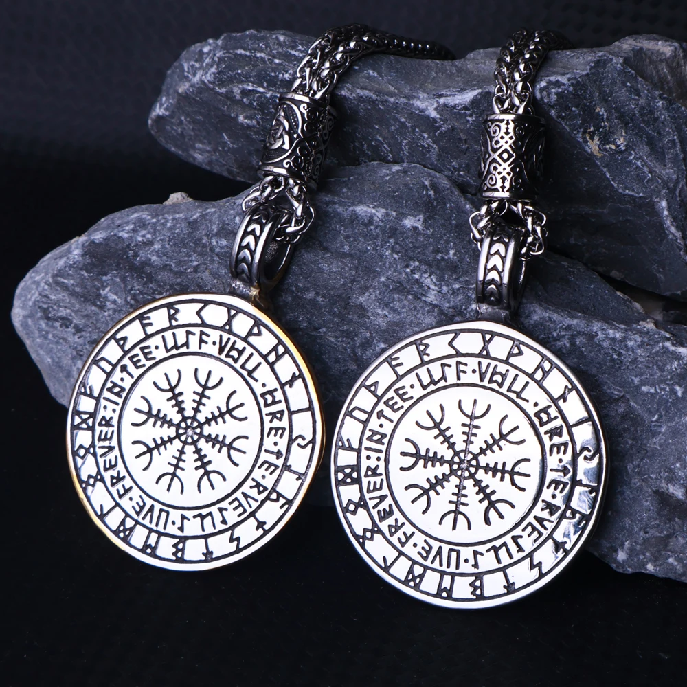 Nordic Yggdrasil Viking Tree of Life Pendant Necklace Stainless Steel Viking Ourobles Necklace Men Vintage Fashion Charm Jewelry