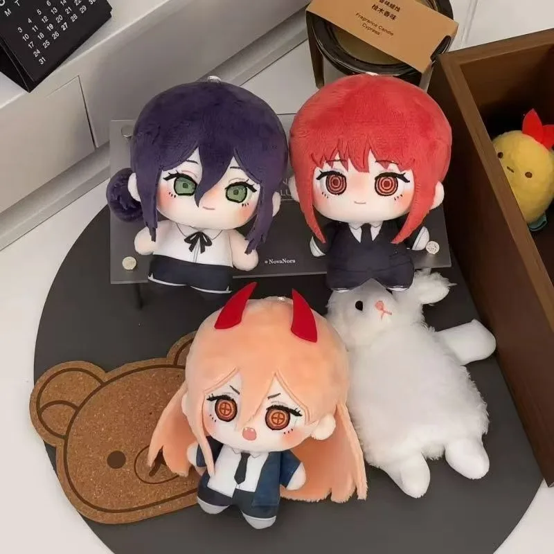 Chainsaw Man Plush Keychain 10cm Power Reze Makima Cute Soft Cotton Stuffed Doll Anime Bag Pendant Collectible Gift for Fans
