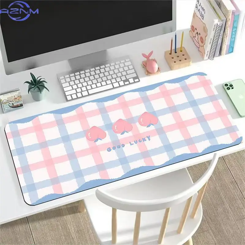 Mousepad de desenho animado com ilustração de menina fofa, tamanho grande, para dormitório, mesa de computador, teclado grande.