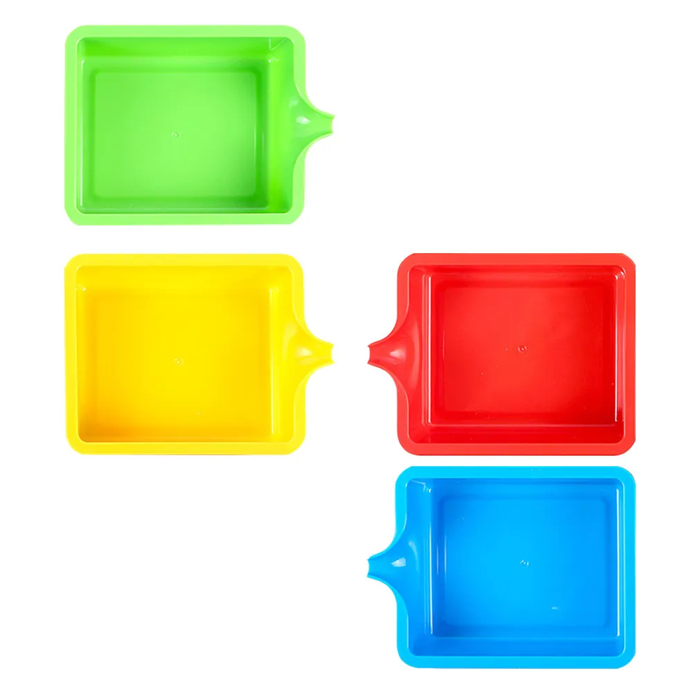 

4Pcs Plastic Sharp Tip Painting Color Tray Wear Resistant Space Saving Artist Tool for Tempera Sponge Brush Pigment Mixing Art