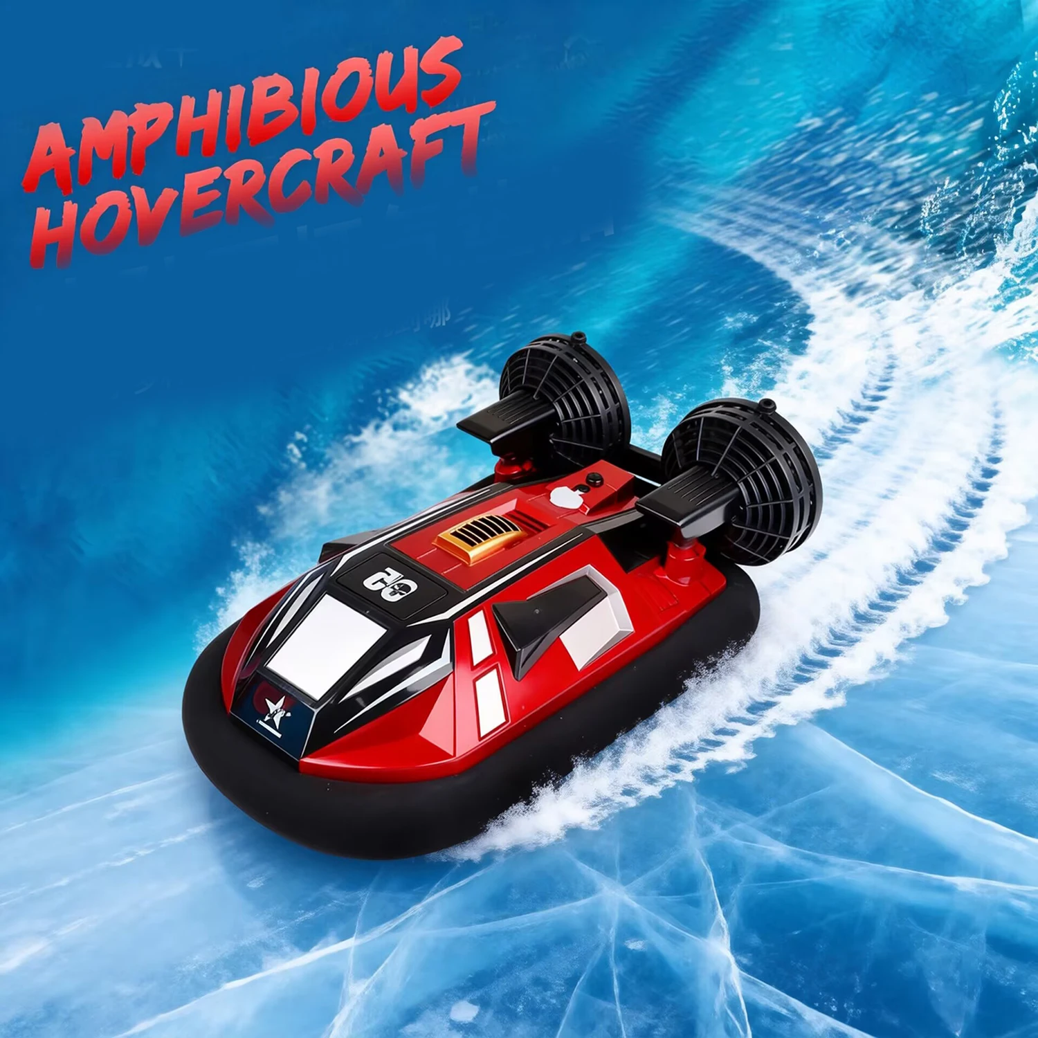 Remote Control Boat Hovercraft for 14Y+ Boys Beginners RC Amphibious Watercraft 15km/h Walking on Ice-Land Pools Lake