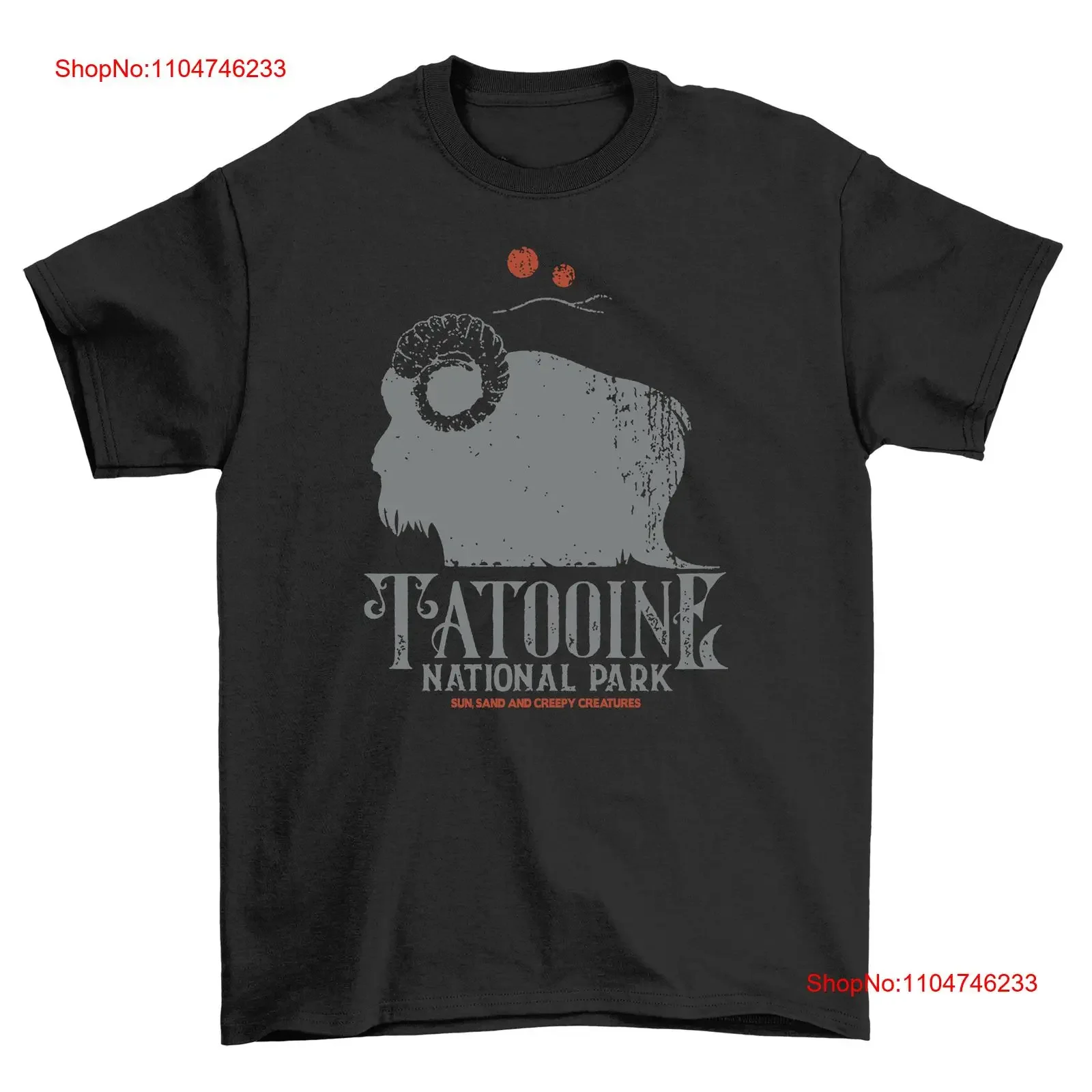 Explorez le parc national de Tatooine avec ce bison drôle sur t-shirt 100 vintage délavé streetwear respirant polyvalent élégant