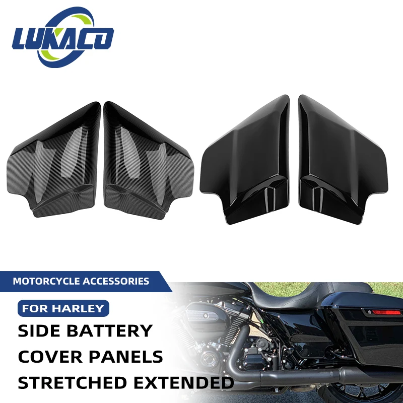 

Black Motorcycle Modification Carbon Fiber Side Battery Cover Panel For Harley Touring Electra Street Glide Road King 2009-2023