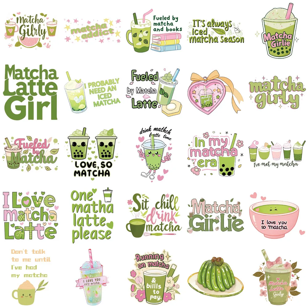 50PCS Creative Matcha Personalized Stickers Phone Case Decoration DIY Notebook Water Cup Waterproof Stickers