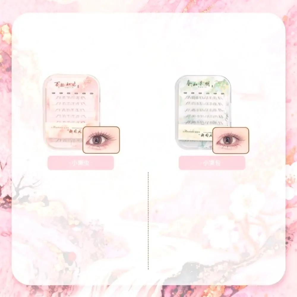 Natural Lower Eyelashes Self Adhesive Handmade Fiber Soft Wispy Lashes Easy To Wear Cosmetic Tool For Maidiu