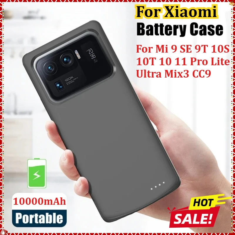 

New 10000mAh Battery Charger Cases for Xiaomi Mi 9 SE 9T 10S 10T 10 11 Pro Lite Ultra Mix3 CC9 Power Bank Battery Charging Case
