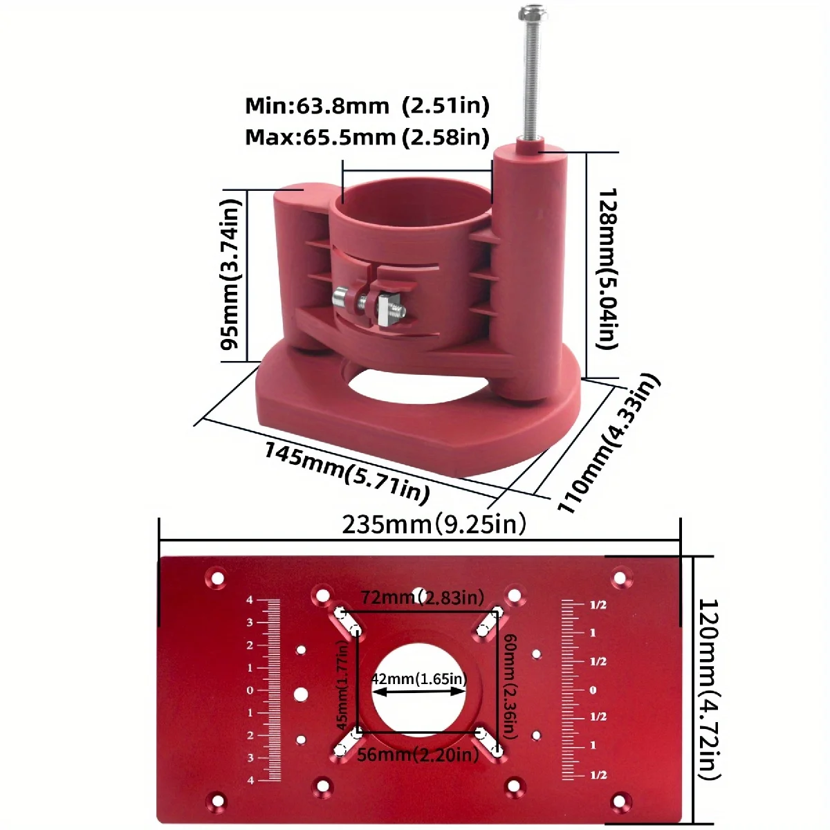 Sistema di sollevamento del Router-Base di sollevamento del Router con piastra di inserimento del tavolo del Router strumenti per la lavorazione del