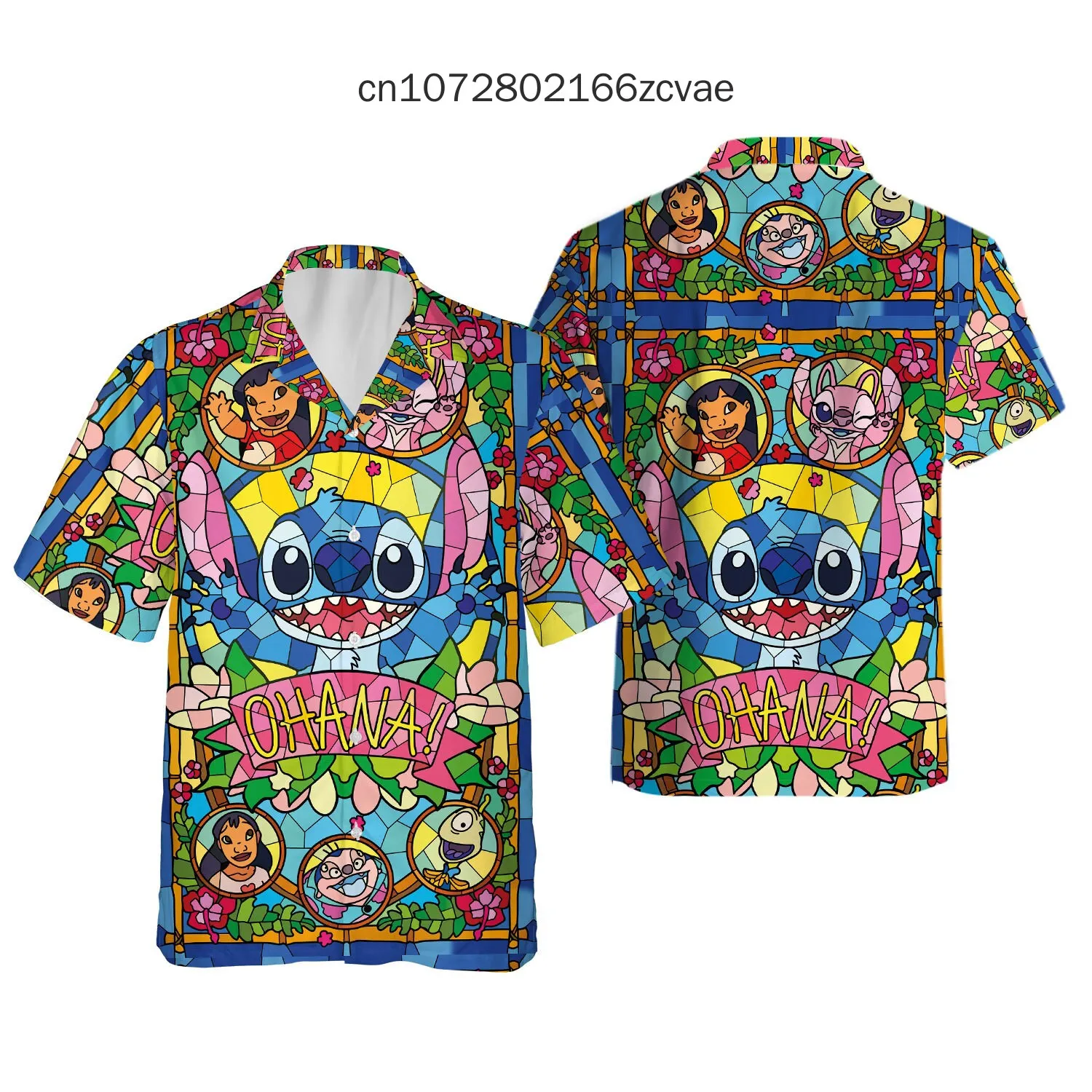 

Lilo Stitch Hawaiian Shirt Summer Men's and Women's Fashion Short-sleeved Shirts Disney Hawaiian Shirt Stitch Casual Beach Shirt