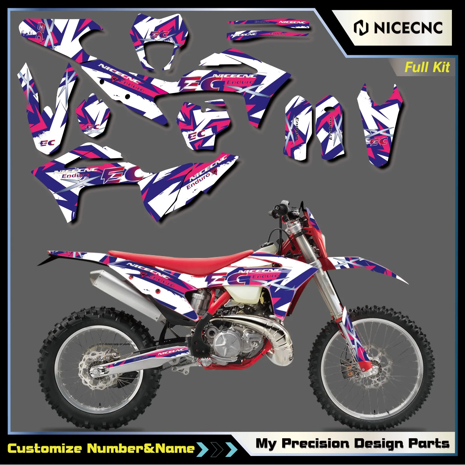 

NICECNC For GasGas EC 300 EC 250 EC 125 EC250F ECF 350 ECF 450 2021-2023 Motorcycle Graphics Background Decals Sticker Customize