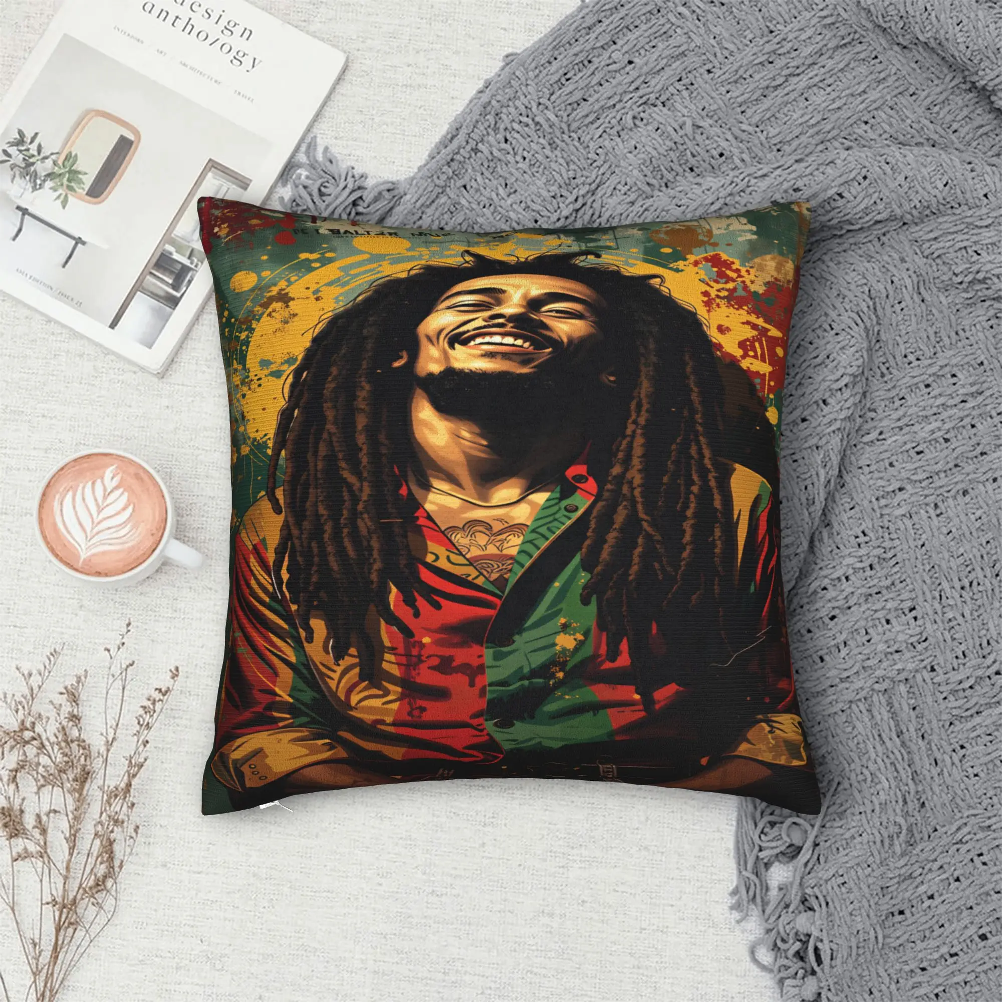 B-Bob M-Marley Singer Pillow Cover  Retro Trendy Pillow Case For Chair Sofa Home Decor Soft Pillowcases Gift