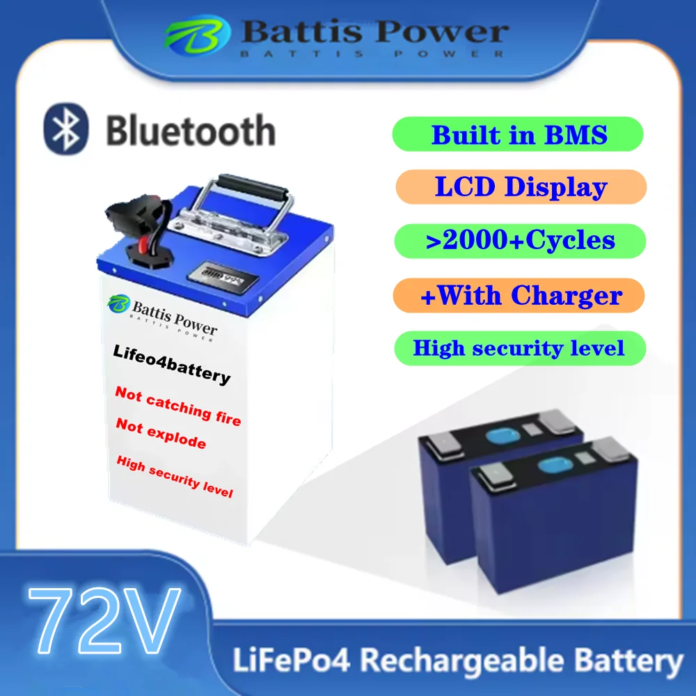 

60V/72V 52AH/65AH Lifepo4 Battery with BMS 32S for Electric Cars Four Wheels Sightseeing Vehicle