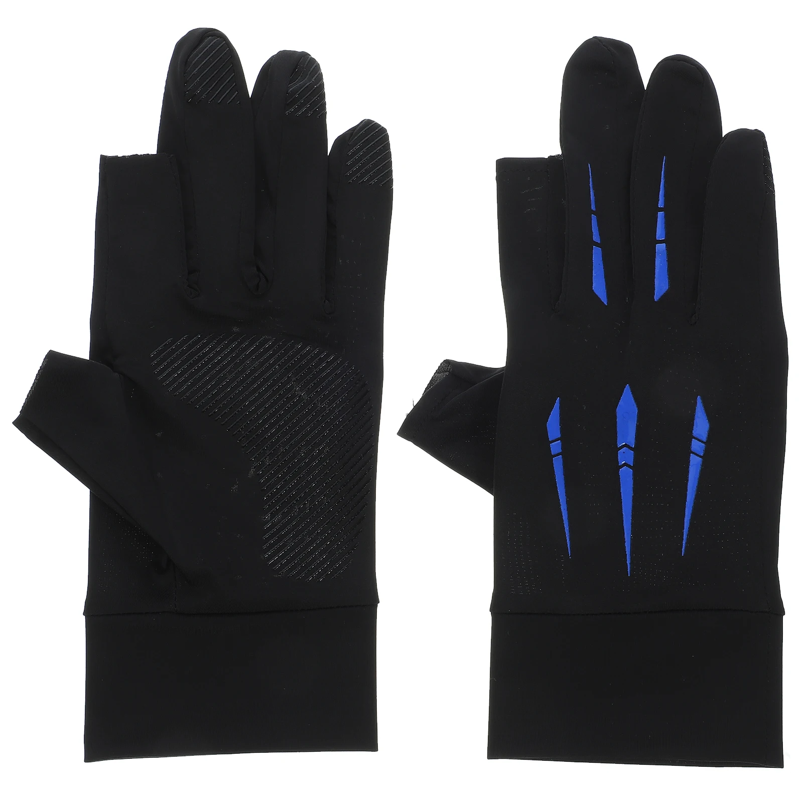 

Sun Protection Gloves Green Two Fingers Ice Silk Shockproof Anti Slip Riding Gloves for Men Summer Outdoor Fishing Sports