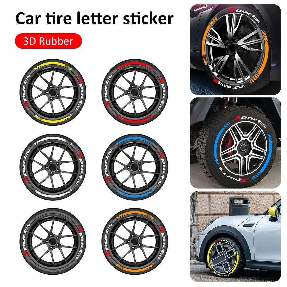 

Car Tire Wheel Stickers Decals 3D Logo PVC Letters Sticker Auto Tire Letterings Tire Letters In-One-Piece Sticker