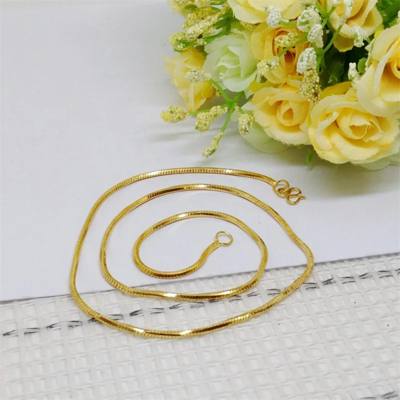 

Ожерелье из золотистой змеиной кости AU999, модная и универсальная женская цепочка из 24-каратного золота, эксклюзивная бутиковая бижутерия в подарок