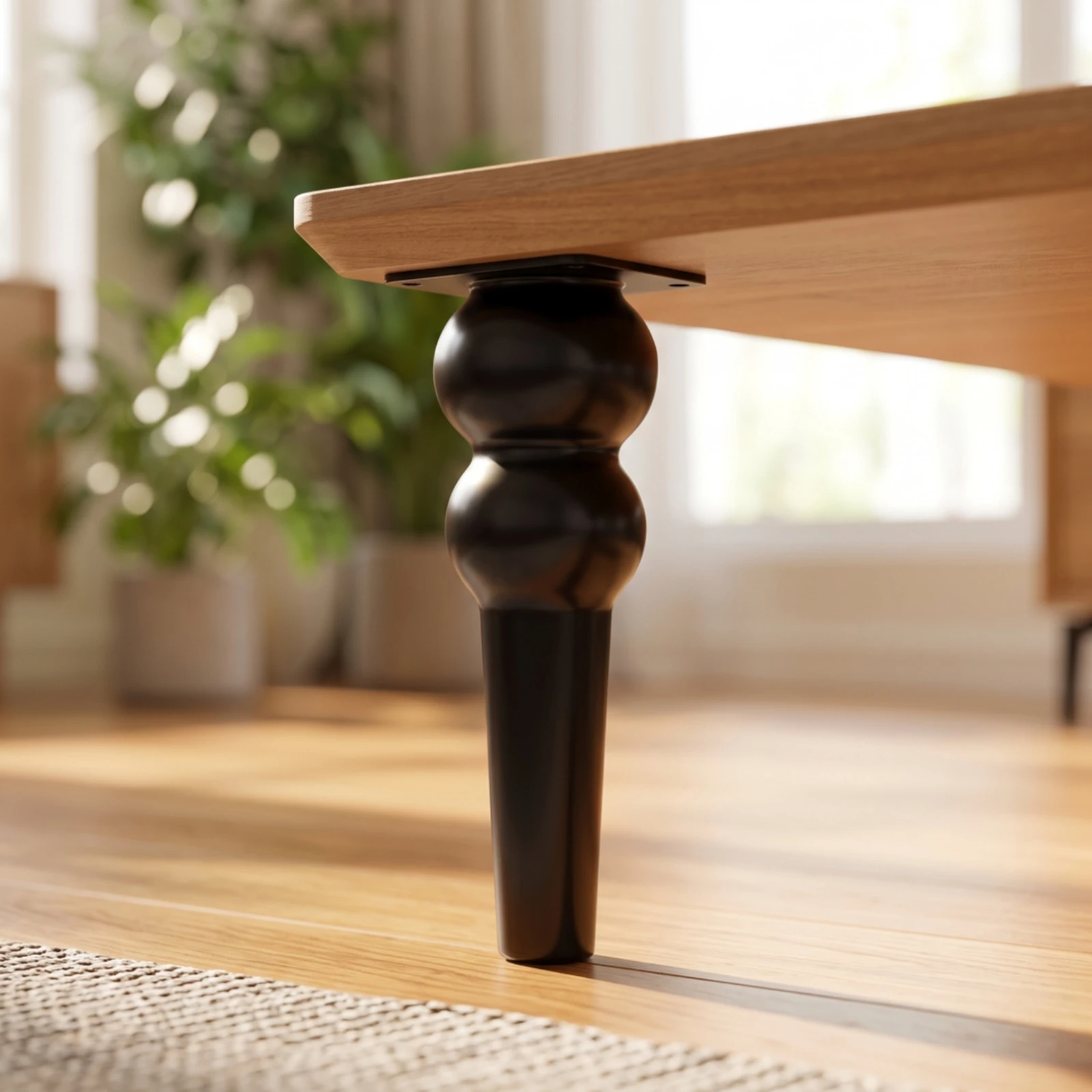 Metal Furniture Leg with Mounting Plate Tapered Furniture Leg with Mounting Plate Hardware Modern Easy Installation for DIYers