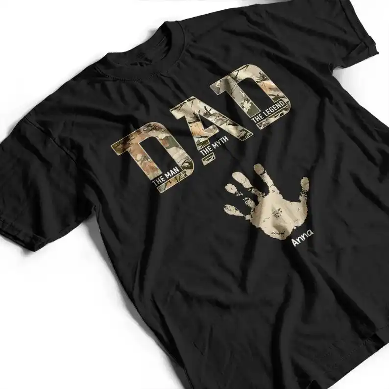 Family Style T Shirt Custom Handprint Legend Print Personalized Design For Dad Grandpa Family Party
