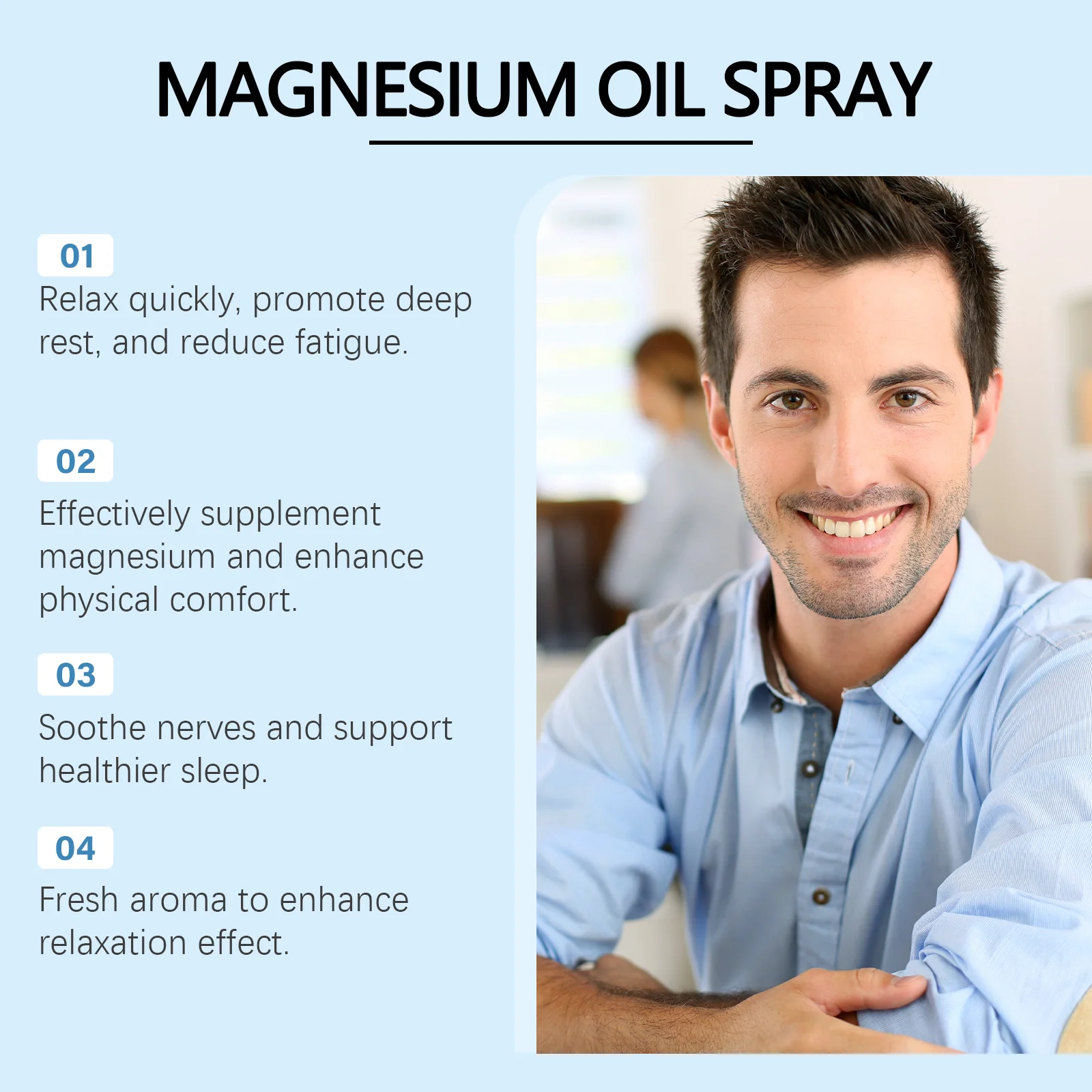 Magnesium Oil Soothing Spray, Gently Relieves Daily Body Discomfort, Nighttime Sleep Care & Skin Nourishing Mist view 2