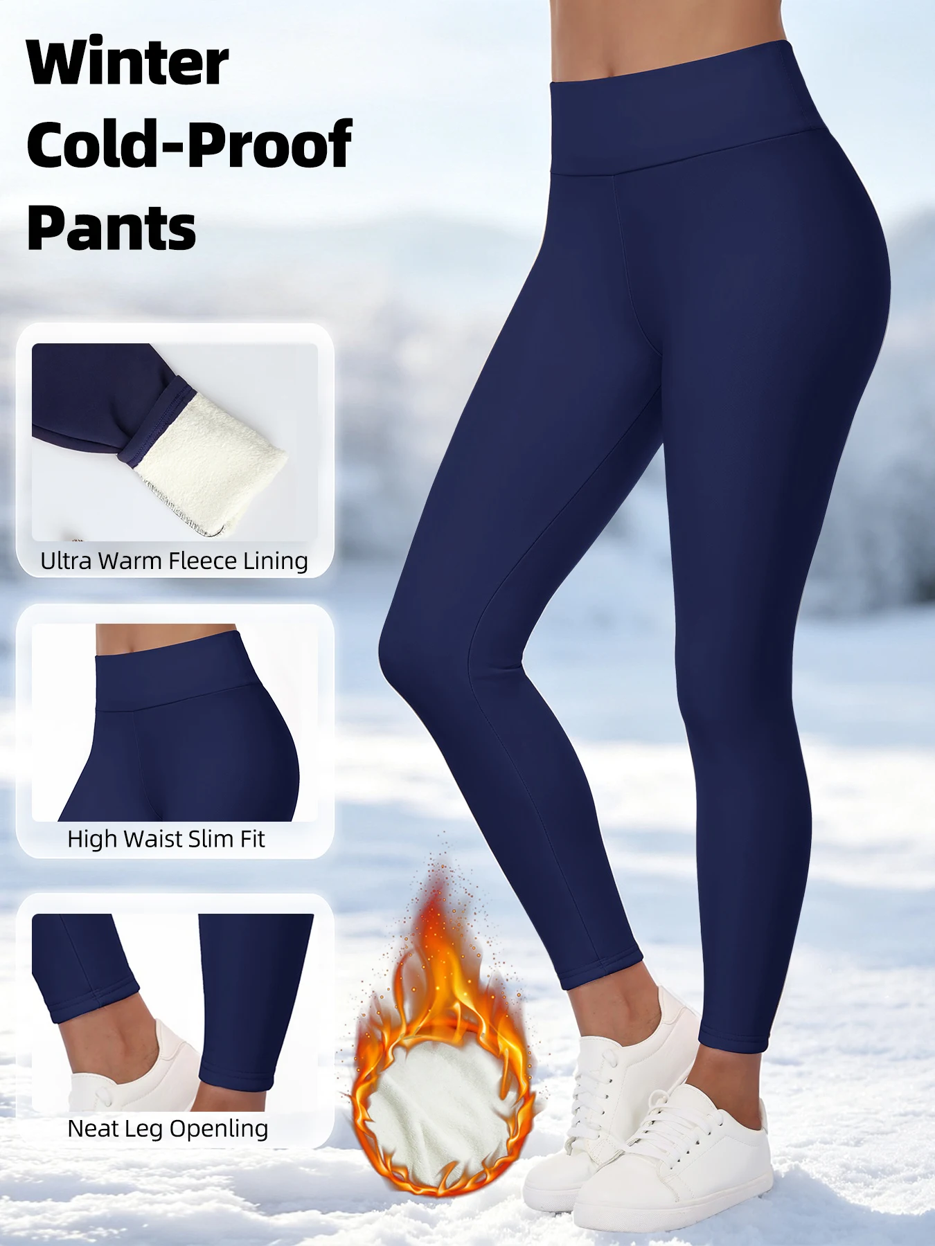  Womens Thermal Fleece Lined High Waisted Leggings Winter Warm Thick Tights Soft Workout Yoga Pant