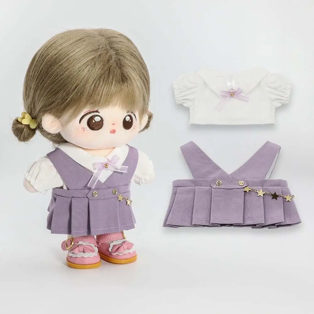 T-shirt 20cm Doll Clothes Dress Up Stuffed Dolls Cotton Dolls Outfit Mini Clothes Academy Uniform Doll Uniform Set DIY Toy
