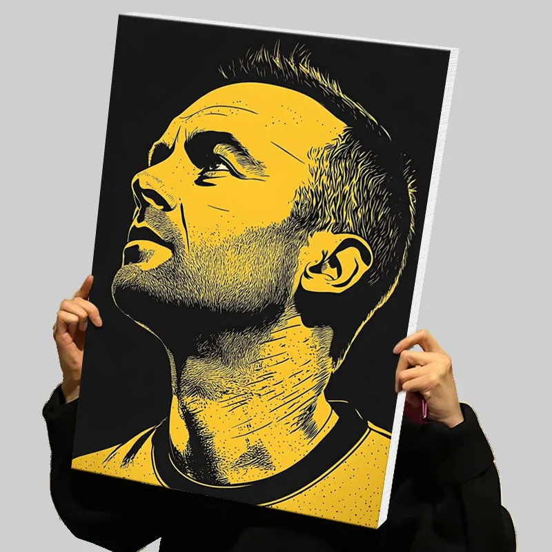 Andres Iniesta Vintage Prints Poster Football Player Custom Canvas Painting Wall Art Home Decor Modern Abstract Canvases Mural