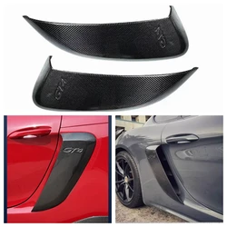 GT4 Style Carbon Fiber Car Body Kit Fender Side Air Intakes Vents Cover Trim For Porsche 718 981 Boxster Cayman