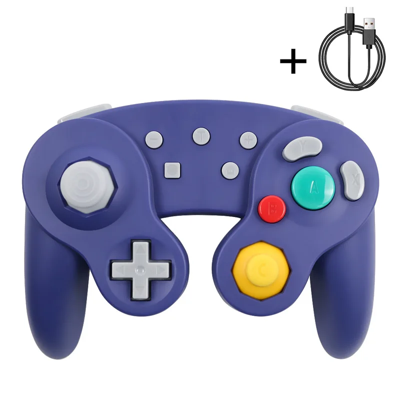 Retro Game Console 1‑Point 3‑Point Connection Gamepad, Blue‑Black Replacement Controller for Vintage Game Machine