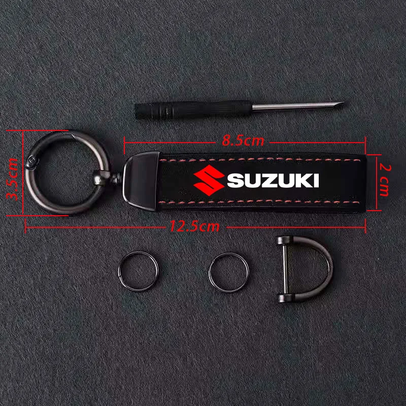 Car Keychain Ring  Leather Zinc Alloy Key Chain Universal Luxury for Suzuki Grand Vitara ALTO Ciaz IGNIS Jimny Jeemny Accessorie