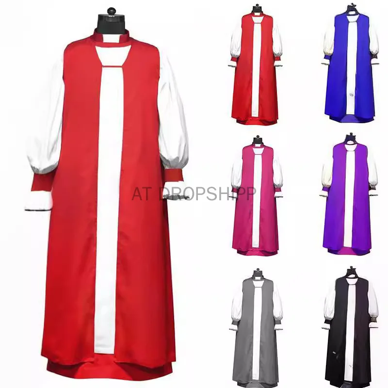 Mittelalter liche Mönch Geistliche Jesus Christus Religion Renaissance Kostüm Kleid Robe erwachsene Männer Priester Halloween Cosplay Kapuze Kleid