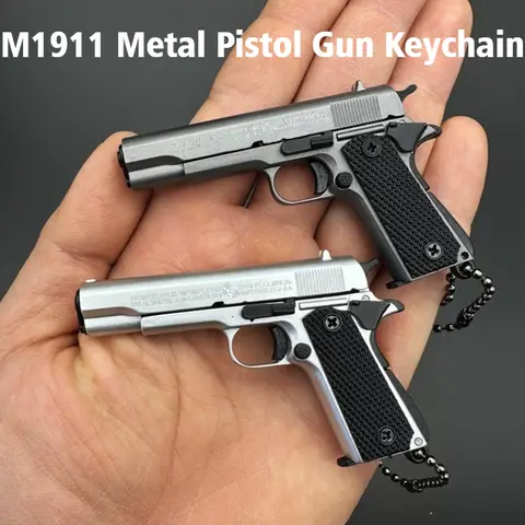 Newest PUBG 1:3 Pistol Metal Model Removable Shell M1911 Metal Gun Toy Keychain Pendant Decoration Crafts Figurines & Miniatures