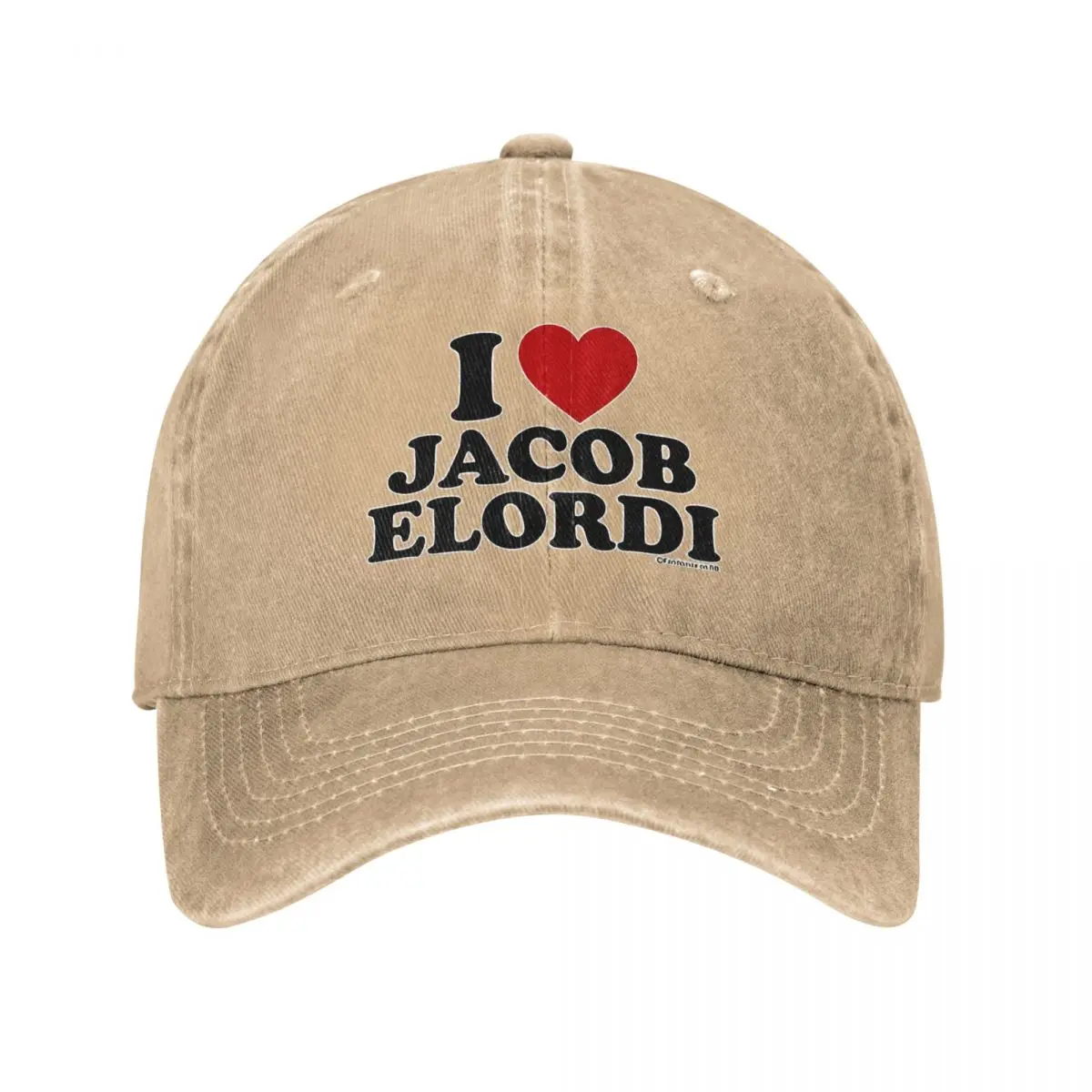 

I LOVE JACOB ELORDI Unisex Style Baseball Caps Distressed Denim Hats Cap Classic Outdoor All Seasons Travel Gift Snapback Cap