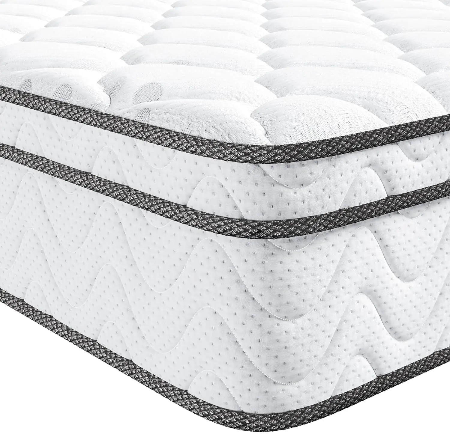 Colchón de cama individual híbrido de 0 pulgadas en una caja con espuma viscoelástica y muelles de bolsillo, diseño ergonómico y alivio de presión, firmeza media F