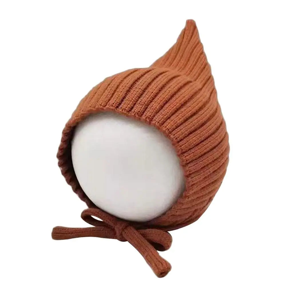 Cappello lavorato a maglia per bambini in tinta unita morbido, caldo berretto per neonato all'uncinetto, carino e versatile berretto per bambini