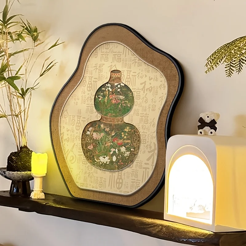 Ornement de gourde Feng Shui de style vintage, décoration de gourde de forme irrégulière avec une ambiance esthétique orientale, adapté aux styles de décoration intérieure nordiques, rétro et minimalistes. Cadeau